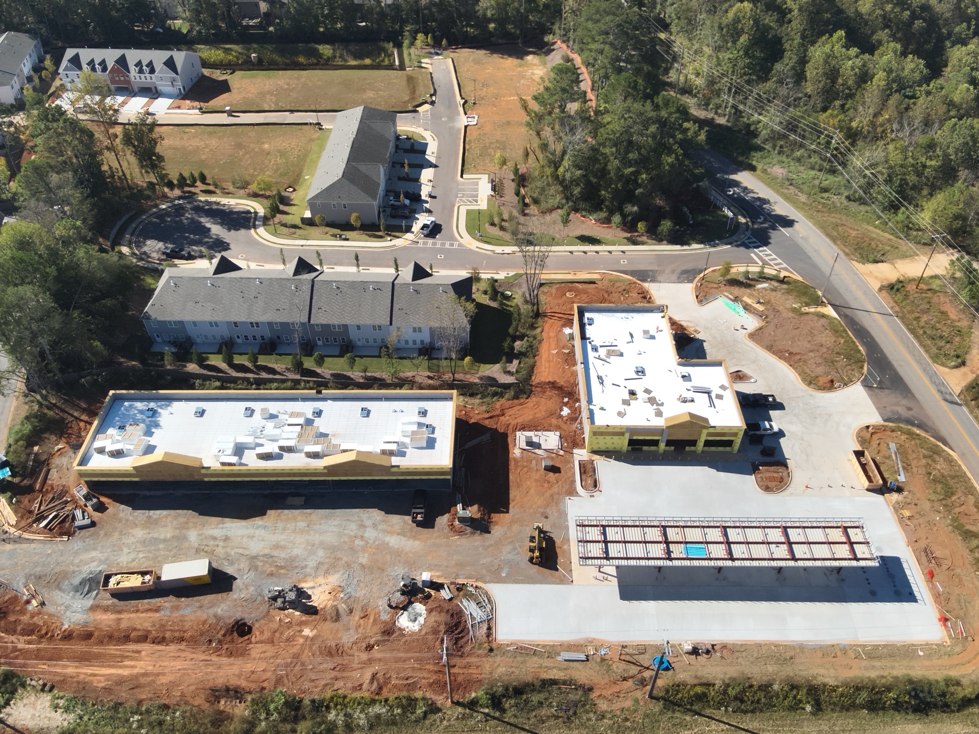 Integrity CRR commercial project under construction, aerial view